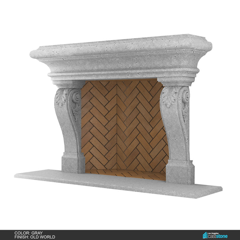 Adana Fireplace Surround, Old World Gray