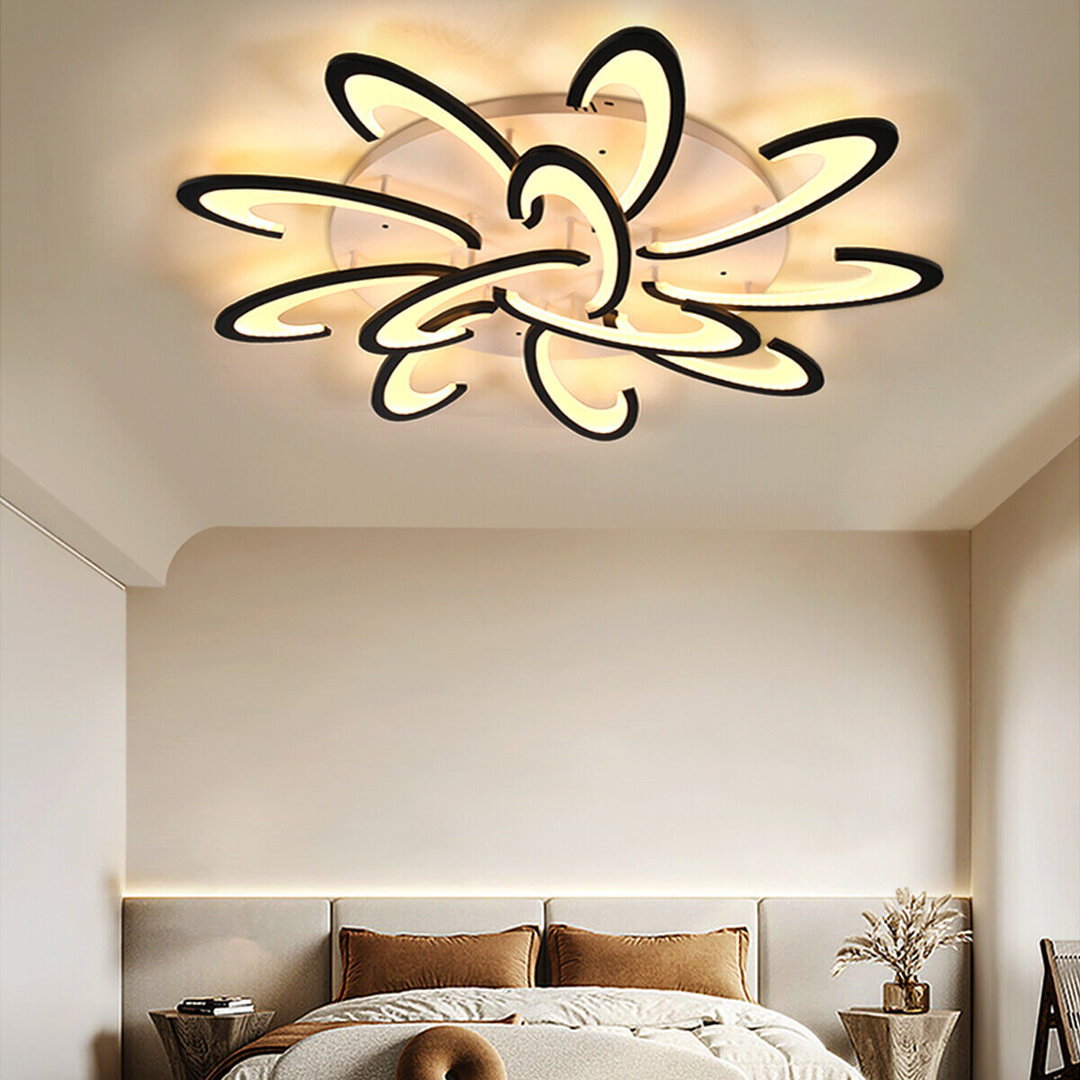 OYAJIA LED Design Deckenleuchte Deckenlampe dimmbar Chrom-Alu Wohnzimmer Flur Leuchten