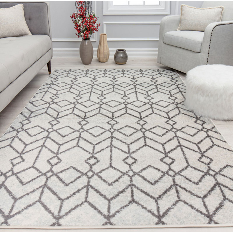Tapis blanc Ildiko Knox, Rectangle 8 pi 3 po x 10 pi