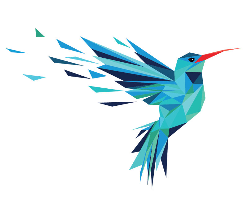 Adhésif décoratif colibri volant, H 14 po x l 20 po
