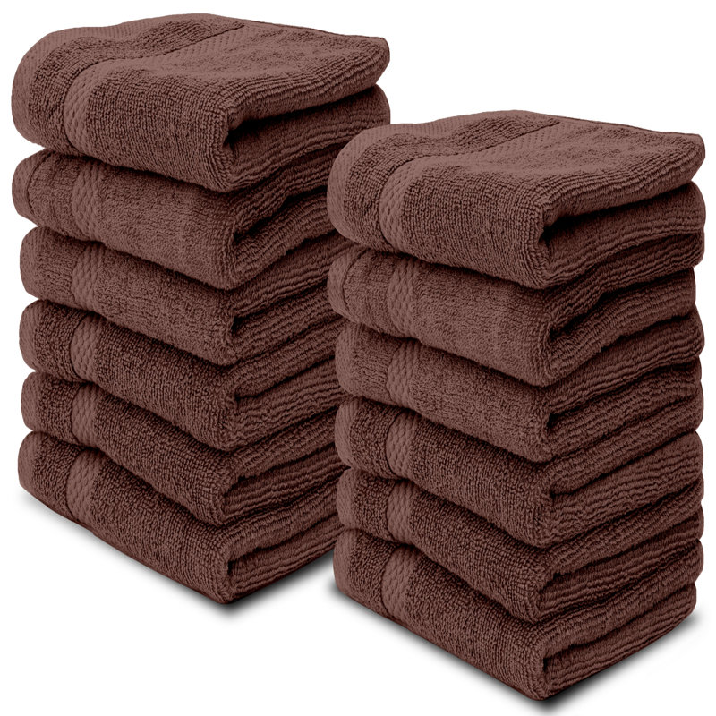 Essuie-mains 100% coton Aldene, Brun