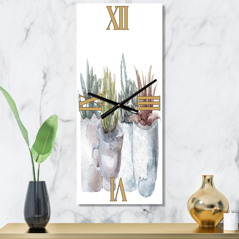 Cactus et plantes grasses maison IV - horloge murale de ferme, Petit