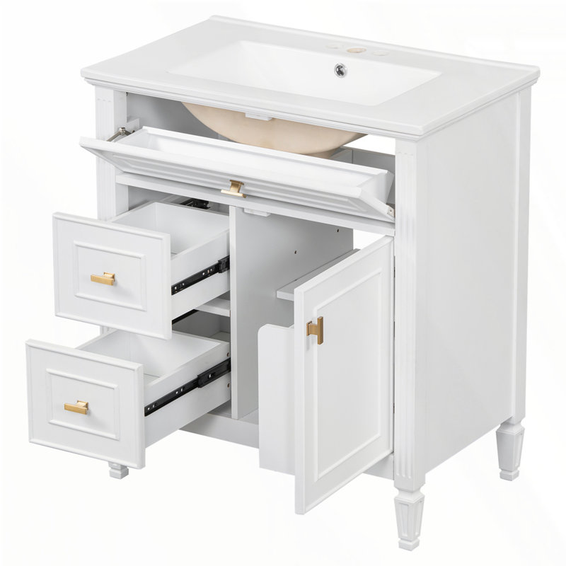 Meuble-lavabo 30 po avec lavabo, Blanc