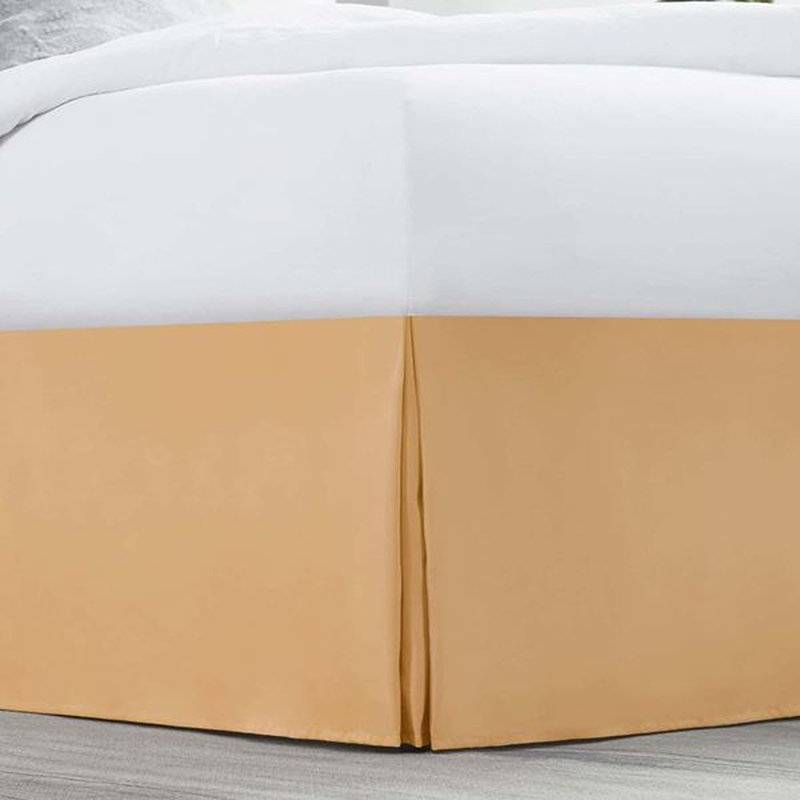 Jupe de lit plissée de luxe de 14 po, Orange abricot, Simple TG
