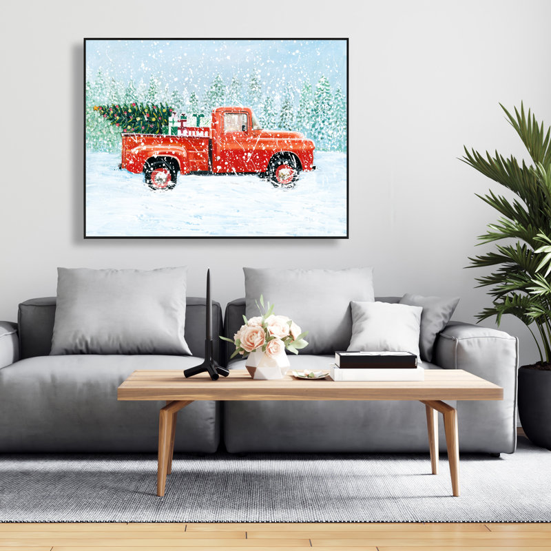 «Christmas Tree Truck - Livingroom Transport», toile encadrée, H 37,25 po x l 49,25 po