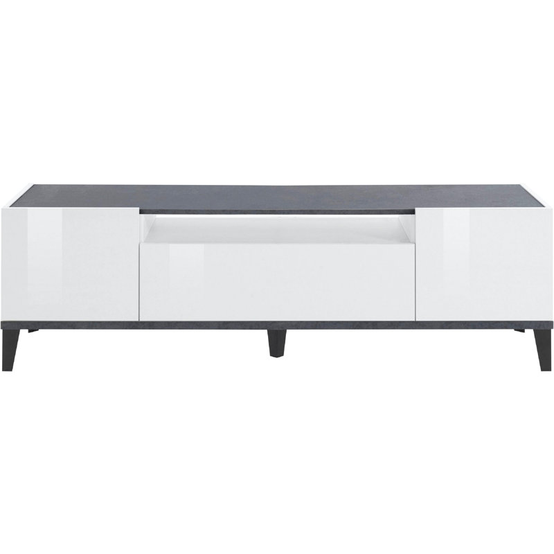 Kossowski TV Stand for TVs up to 60", White Glossy/Slate