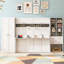 Full Size White Bed With Drawers And Shelves For Guest Room Side Flip Ample Storage Accommodation In Small Space