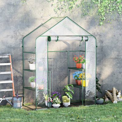 5' X 2.5' 6.5' Walk-in Greenhouse By , Portable, 3 Tier Shelves, Clear Plastic Cover, Invigorate Backyard Garden Portable Kit, 6.5', Enrich Experience
