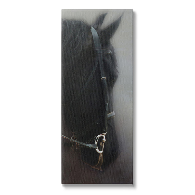 «Dim Black Horse Portrait» par Kari Brooks, H 48 po x l 20 po