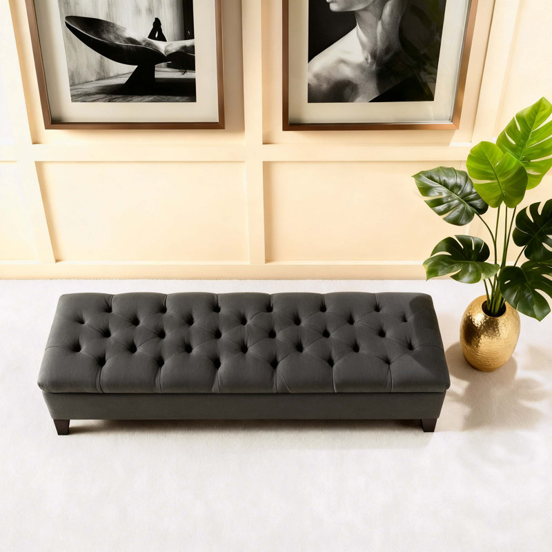OTTOMAN DE RANGEMENT GLOUSTER, Gris foncé