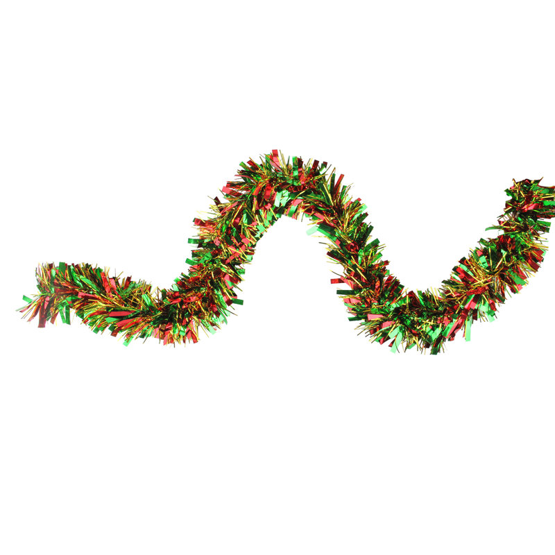 Guirlande de Noël 12 pi x 4 po - non éclairée, Vert/rouge