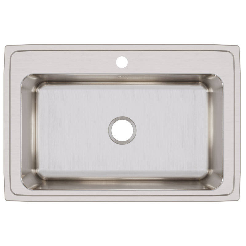 Évier de cuisine à montage sur plan L 33 po x l 22 po Lustertone, 1 trou