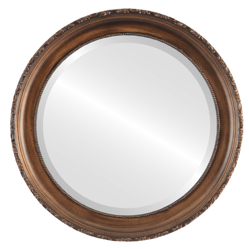 Miroir décoratif biseauté Reposa, 33 po x 33 po, Désert doré