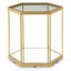 Table d'appoint très grande avec plateau en verre et cadre en métal doré 18 po Trèsl