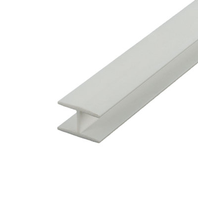 Outwater Plastic H Channel Fits Material 3/8 Inch Thick White Styrene Divider Moulding 46 Inch Length (Pack Of 2)