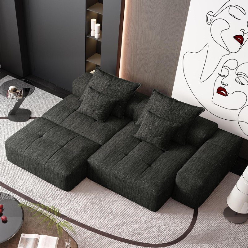 Canapé modulaire surdimensionné Modern, Noir