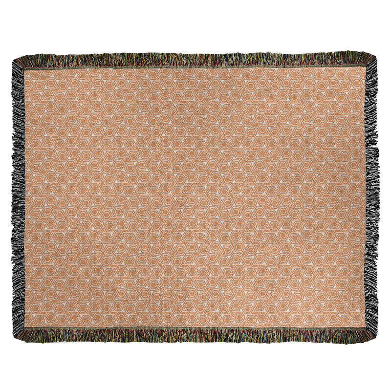 Couverture tissée hexagonale Katelyn Elizabeth, l 37 po x L 52 po, Orange