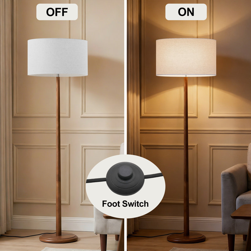 61 po Lampe sur pied Nordic, Crème