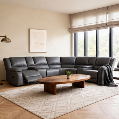109" Wide Reversible Reclining Corner Sectional Sofa with Storage & Cup Holder