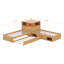 Lit plateforme simple en L avec armoires de rangement, bureau, lit gigogne et lumière DEL-118763484