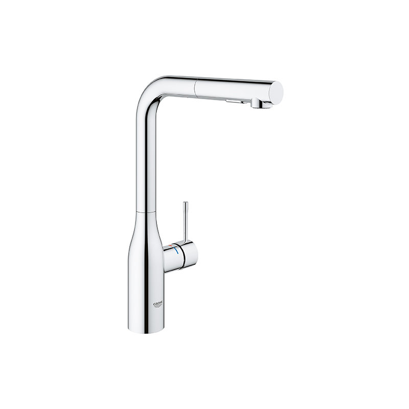Essence Pull Out Single Handle Kitchen Faucet with Accessories, Star Light Chrome 