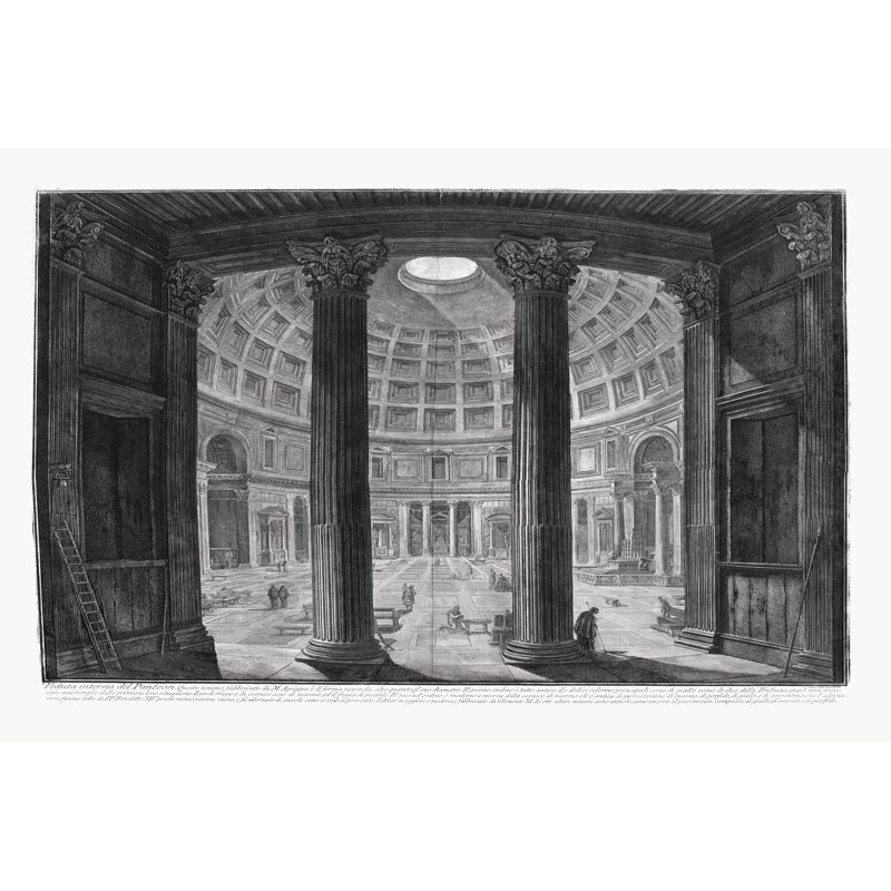 Veduta Interna Del Pantheon by Piranesi - Wrapped Canvas Art Prints, 30cm H x 46cm W x 3.8cm D