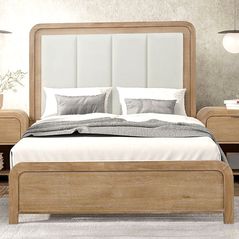 Mobilier de chambre à coucher de style transitionnel avec grand lit et tête de lit 1pc, Grand lit
