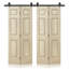 Portes de grange doubles en panneaux de fibres à densité moyenne composites avec ensemble de quincaillerie d'installation-86925218-120436676