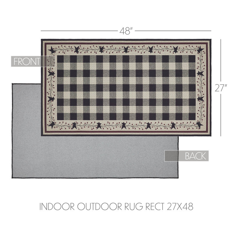 Quint Flatweave Washable Plaid Indoor / Outdoor Rug