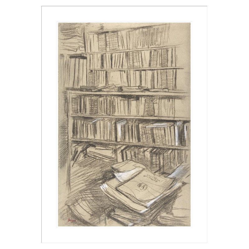 Bibliothèque par Edgar Degas - Impression sur toile encadrée, H 41,5 po x l 29,6 po