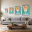 "Floral Lady Turquoise" par Nola James - Impression sur toile