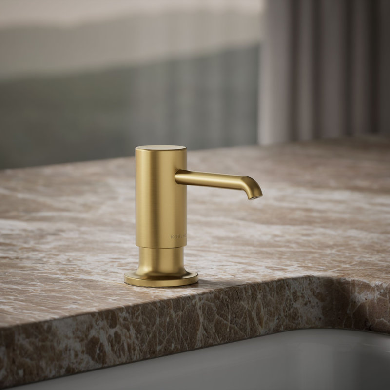 Purist Soap/Lotion Dispenser, Vibrant Brushed Moderne Brass