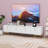 Modern Media Console TV Stand With Gold Accents And Geometric Pattern Design-606235274