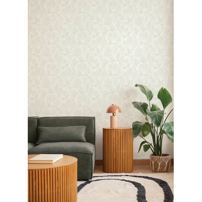 Scott Living Kyoto Sky Ginkgo Leaf Wallpaper In Beige