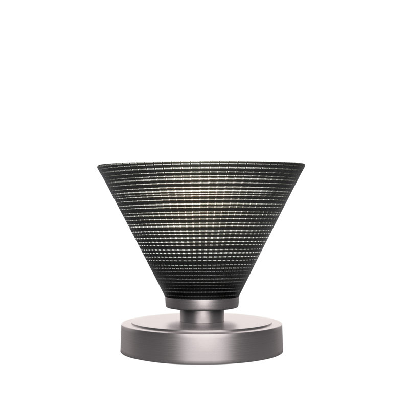 Lampe d'appoint Aneka montrée avec verre matriciel de 7 po, Noir, Graphite
