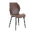 Chaises de salle à manger rembourrées en similicuir de style Mid-Century avec pieds en métal-127070852