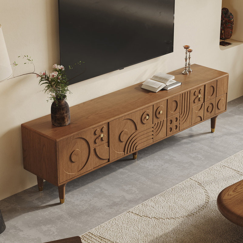 Console télé 79 po avec cinq pieds et beaucoup de rangement