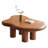 Modern Cloud-Shaped Coffee Table, Walnut Center Table with 4 Legs,Small Irregular Tea Table,Sofa Table