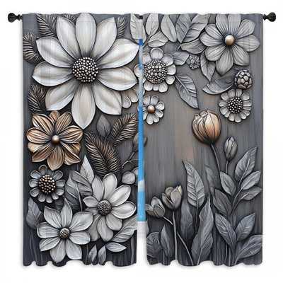 Rideaux de fenêtre Metallic Flowers