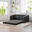 Canapé-lit escamotable pliable 71 po 2-en-1 avec accoudoirs et coussins de dossier, canapé-lit convertible en chenille désossée avec matelas en nuage, canapé-lit pour salon, chambre d'amis, dortoir, gris-981511200