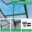 Serre en aluminium robuste avec panneaux en polycarbonate de 4 mm, base surélevée et trousse d'ancrage-121307020-121307018