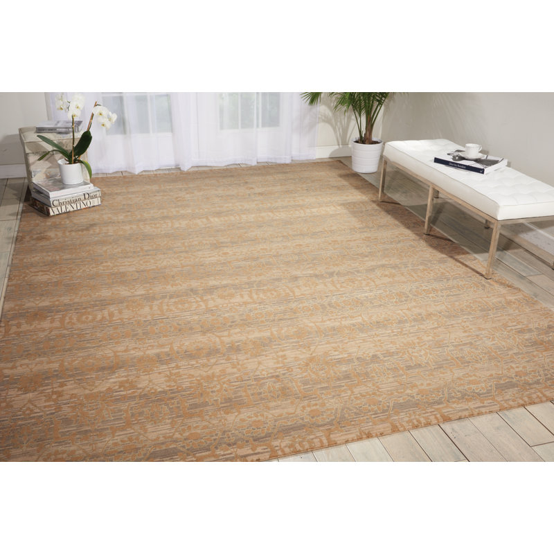 Tapis sable en laine / soie Babson, Rectangle : 5 pi 6 po x 8 pi