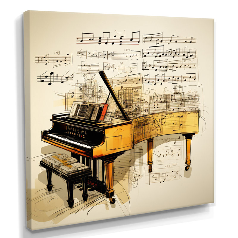 Acushnet - reproduction d'art mural piano, Toile tendue, H 36 po x l 36 po x P 1,5 po