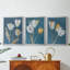 FLORAL Series CL - 3 pièces sur toile tendue avec châssis encadré-92145531-92145473