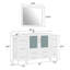 Ensemble de meuble-lavabo autoportant 60 po avec plateau en céramique et miroir assorti Brescia-33559827