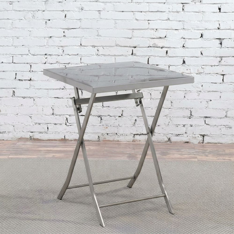 Elowen Gun Metal Trestle Base Dining Table Seats 2