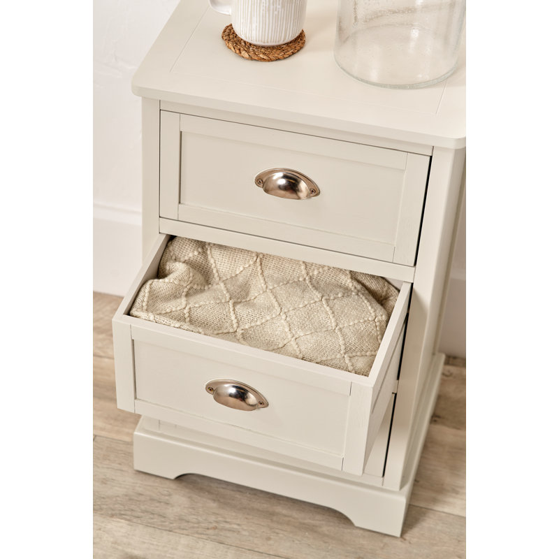 41cm W 3 - Drawer Chest of Drawers, Airy Linen/Silver