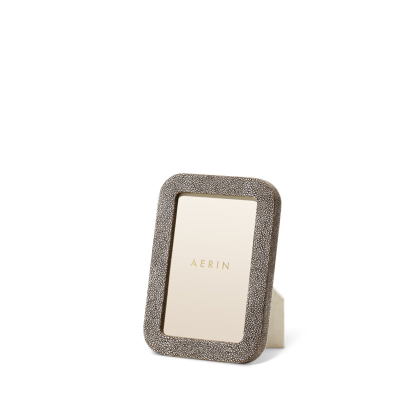 Shagreen Leather Picture Frame, Chocolate, 4" x 6"