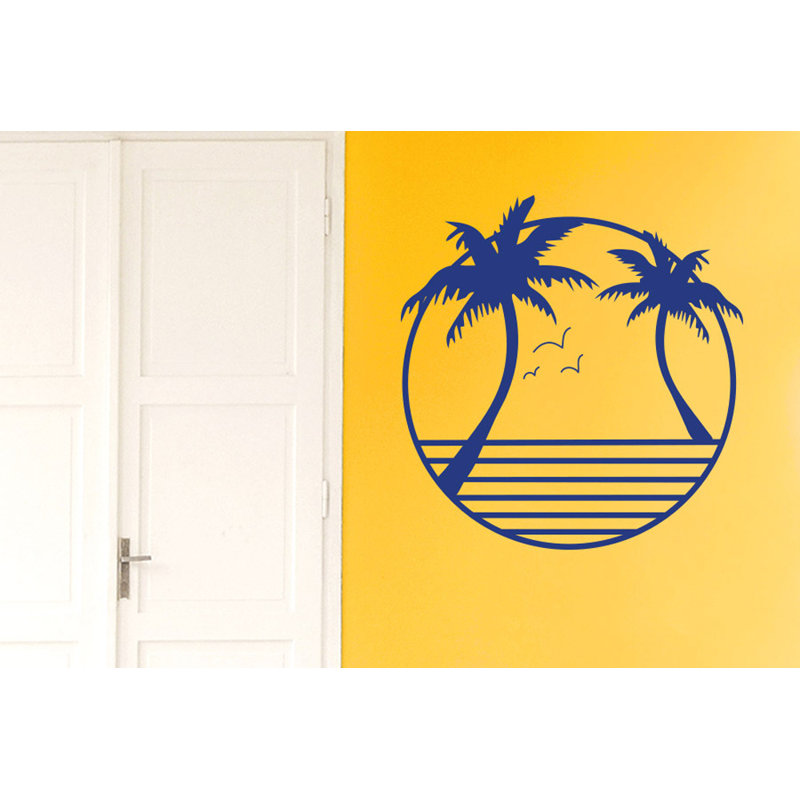 Nautical & Beach Non-Wall Damaging Wall Decal, Dark Blue