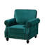 Chaise d'appoint classique en velours avec pieds tournés en bois massif et fauteuil rembourré-132793886